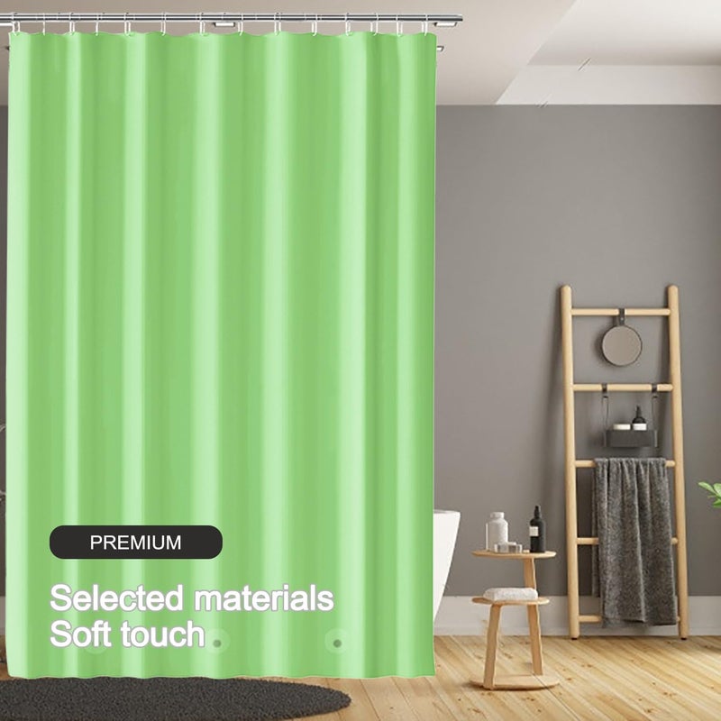 TIKABC Green Shower Curtain Liner, 4G PEVA Shower Liner, Plastic Peva Waterproof Shower Curtains, 72x72 inch with Grommet Holes 3 Magnetic Weights - Image 4